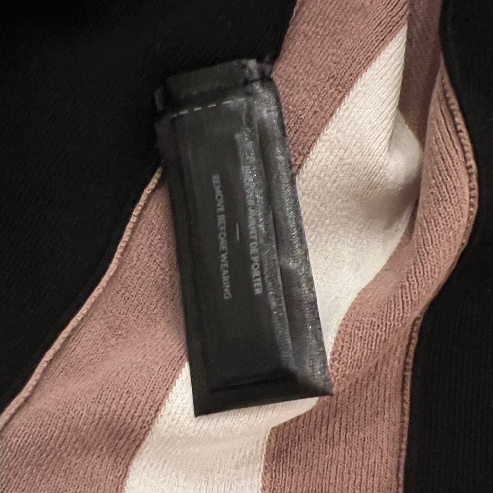 Rudsak Black Dress Tank Style Dress with white & Brown Stripes Size L - Picture 9 of 9